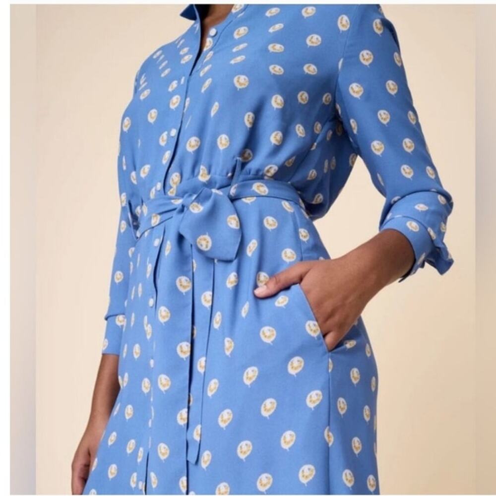 Untuckit size 6 Susan midi dress block print long sleeve button down shirt dress - Picture 8 of 11